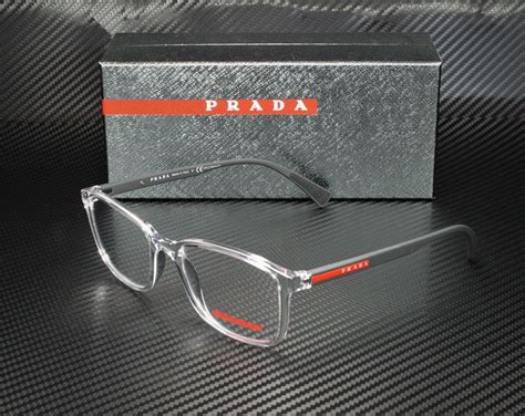 prada linea rossa sunglasses clear plastic frame ebay